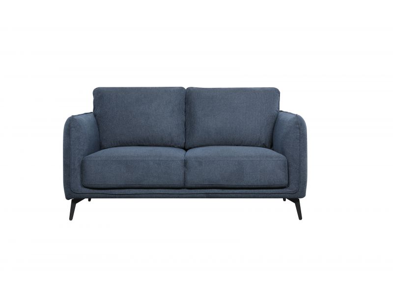 2 Seater Fabric Lounge in Blue Linen - Ballard